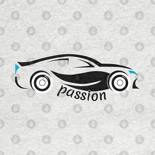 Cars Passion Black T-Shirt by 1Nine7Nine